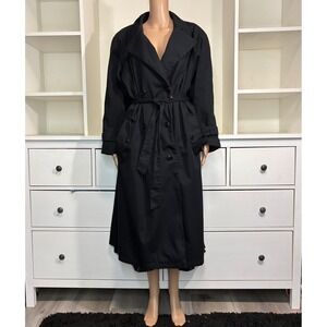 Brem Rainwear Black Double Breasted Belted Trench Coat Womens Plus Size 20W